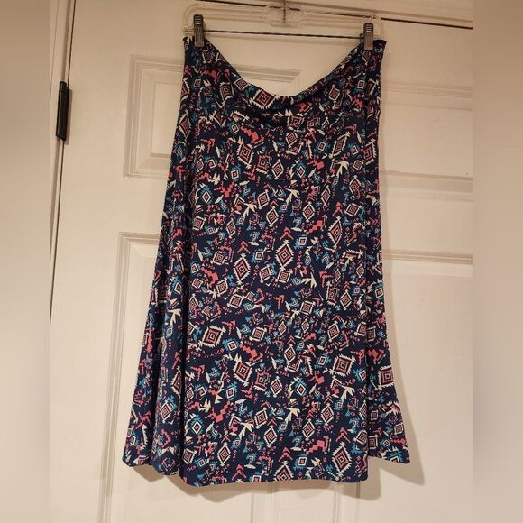 Lularoe stretchy colorful patterned skirt 2X - Picture 1 of 4